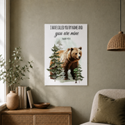 Mountain Wildlife Christian Nursery Wall Art, Woodland Bible Verse Poster - Format: Unframed Paper Poster