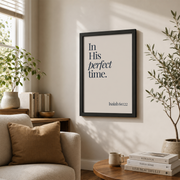 Navy Bible Verse Wall Art Set, Christian Scripture Triptych - Format: Black Framed Poster