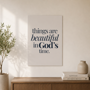 Navy Christian Wall Art Set, In His Perfect Time Bible Verse Trio - Format: Unframed Paper Poster