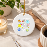 Neurodiverse Universe Autism Awareness Ornament Glass Ornament - Material: Circle Ceramic Ornament