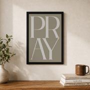 Neutral Christian Bedroom Wall Art Set, Minimalist Jesus Scripture Prints - Format: Black Framed Poster