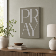 Neutral Christian Bedroom Wall Art Set, Minimalist Jesus Scripture Prints - Format: Stretched Canvas