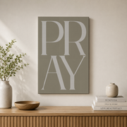Neutral Christian Bedroom Wall Art Set, Minimalist Jesus Scripture Prints - Format: Stretched Canvas
