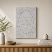 Neutral Christian Wall Art Bible Verse Nursery Baby Room Decor Cute Bow Nursery Bible Art Baby Shower Christian Gift Wall Art Blue Wall Art, Modern Wall Decor, 8x12 UNFRAMED - Format: Stretched Canvas