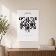 Neutral Christian Wall Art Set, Inspirational Bible Verse Triptych - Format: Unframed Paper Poster