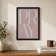 Neutral Jesus Word Christian Wall Art Set, Minimalist Girl Room Prints - Format: Black Framed Poster