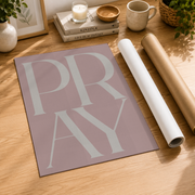 Neutral Jesus Word Christian Wall Art Set, Minimalist Girl Room Prints - Format: Rolled Canvas