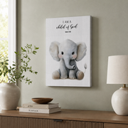 Neutral Safari Christian Nursery Wall Art Set, Baby Animal Scripture Prints - Format: Stretched Canvas