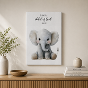 Neutral Safari Christian Nursery Wall Art Set, Baby Animal Scripture Prints - Format: Stretched Canvas