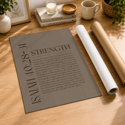 Neutral Strength And Stillness Christian Wall Art Set, Earth Tone Prints - Format: Rolled Canvas