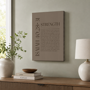 Neutral Strength And Stillness Christian Wall Art Set, Earth Tone Prints - Format: Stretched Canvas