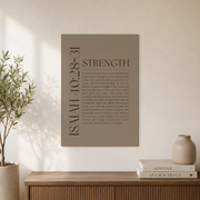 Neutral Strength And Stillness Christian Wall Art Set, Earth Tone Prints - Format: Unframed Paper Poster