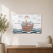 Noah's Ark Christian Nursery Wall Art, Bible Verse Illustration Poster - Format: Unframed Paper Poster