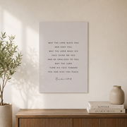Numbers 6:24-26 Blessing Christian Wall Art, Baptism Scripture Poster - Format: Unframed Paper Poster