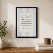 Numbers 6:24-26 The Blessing Coastal Wall Art Christian Bible Verse Poster Granddaughter Decor - Format: Black Framed Poster
