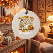 Nurse Fall Prevention Ghost Ornament with Healthcare Theme Glass Ornament - Material: Circle Ceramic Ornament