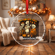 Nurse Fall Prevention Ghost Ornament with Healthcare Theme Glass Ornament - Material: Circle Glass Ornament