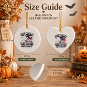 Nurse Witch Halloween Ornament with Funny Medical Theme Glass Ornament - Material: Heart Ceramic Ornament