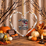 Nurse Witch Halloween Ornament with Funny Medical Theme Glass Ornament - Material: Heart Glass Ornament