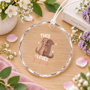 Otter Lover Cute Animal Gift Glass Ornament - Material: Circle Glass Ornament