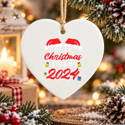 Our First Christmas Married Couple Glass Ornament - Material: Heart Ceramic Ornament