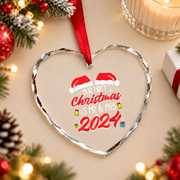 Our First Christmas Married Couple Glass Ornament - Material: Heart Glass Ornament