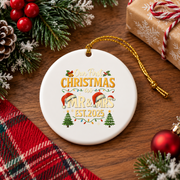 Our First Christmas Matching Couple Glass Ornament - Material: Circle Ceramic Ornament