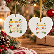 Our First Christmas Matching Couple Glass Ornament - Material: Heart Ceramic Ornament