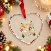 Our First Christmas Matching Couple Glass Ornament - Material: Heart Glass Ornament