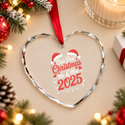 Our First Christmas Mr Mrs 2025 Glass Ornament - Material: Heart Glass Ornament