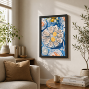 Oyster Seafood Wall Art Blue Kitchen Coastal Poster Sardine Tin Lobster Plate Print Living Room Decor - Format: Black Framed Poster