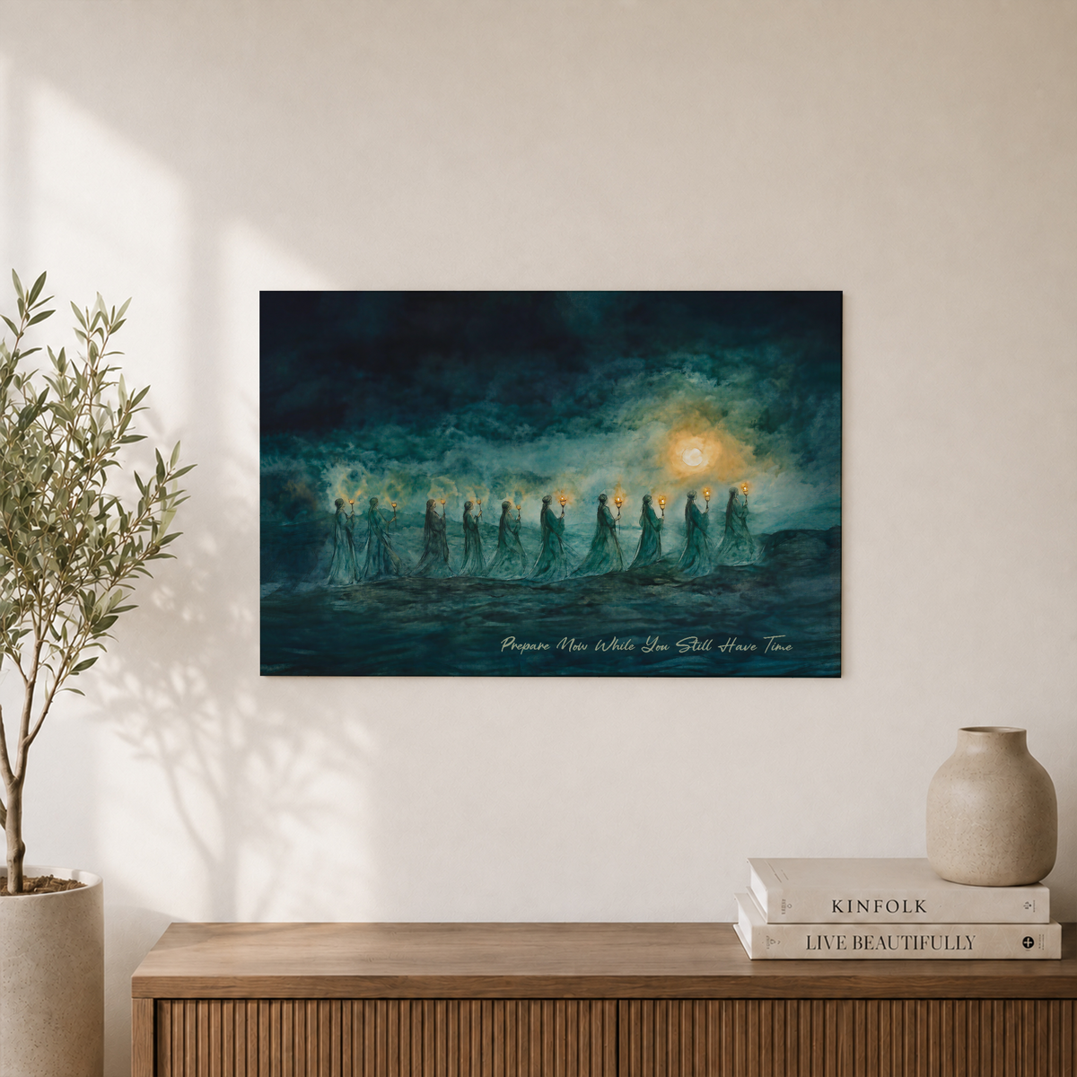 Parable Of The Ten Virgins Christian Wall Art, Bible Story Scripture Poster - Format: Unframed Paper Poster