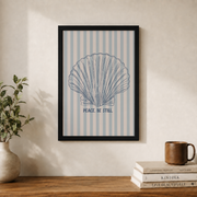 Pastel Blue Coastal Christian Wall Art Beachy Scripture Poster Maximalist Preppy Faith Decor - Format: Black Framed Poster