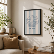 Pastel Blue Coastal Christian Wall Art Beachy Scripture Poster Maximalist Preppy Faith Decor - Format: Black Framed Poster