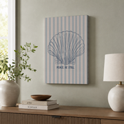 Pastel Blue Coastal Christian Wall Art Beachy Scripture Poster Maximalist Preppy Faith Decor - Format: Stretched Canvas