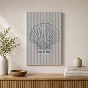 Pastel Blue Coastal Christian Wall Art Beachy Scripture Poster Maximalist Preppy Faith Decor - Format: Stretched Canvas