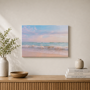 Pastel Coastal Beach Photography Wall Art Seaside Ocean Poster Home Decor Unframed - Format: Stretched Canvas