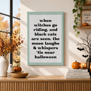 Pastel Halloween Witch Print Retro Fall Wall Art Trendy Seasonal Decor Poster - Format: Stretched Canvas