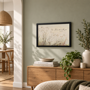 Peace Be With You Christian Wall Art, Antique Botanical Scripture Poster - Format: Black Framed Poster