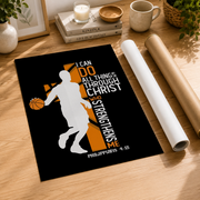 Philippians 4:13 Basketball Christian Wall Art, I Can Do All Things Poster - Format: Rolled Canvas