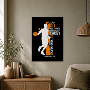 Philippians 4:13 Basketball Christian Wall Art, I Can Do All Things Poster - Format: Unframed Paper Poster