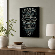 Philippians 4:13 I Can Do All Things Christian Wall Art, Faith Quote Poster - Format: Stretched Canvas