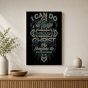 Philippians 4:13 I Can Do All Things Christian Wall Art, Faith Quote Poster - Format: Stretched Canvas