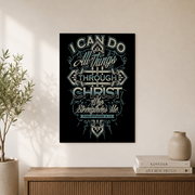 Philippians 4:13 I Can Do All Things Christian Wall Art, Faith Quote Poster - Format: Unframed Paper Poster