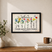 Philippians 4:8 Whatever Is True Christian Wall Art, Vintage Scripture Poster - Format: Black Framed Poster