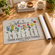 Philippians 4:8 Whatever Is True Christian Wall Art, Vintage Scripture Poster - Format: Rolled Canvas