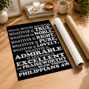Philippians 4 Think About Such Things Christian Wall Art Poster - Format: Rolled Canvas