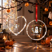 Physical Therapy Halloween Ghost Ornament with Nurse Theme Glass Ornament - Material: Circle Glass Ornament