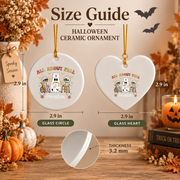 Physical Therapy Halloween Ghost Ornament with Nurse Theme Glass Ornament - Material: Heart Ceramic Ornament