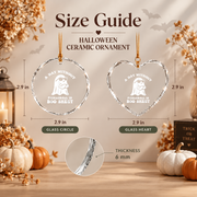 Pickleball Ghost Halloween Ornament for Sports Lovers Glass Ornament - Material: Heart Glass Ornament